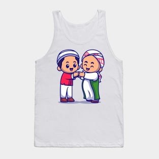 Couple Muslim Men Shaking Hands Cartoon Tank Top